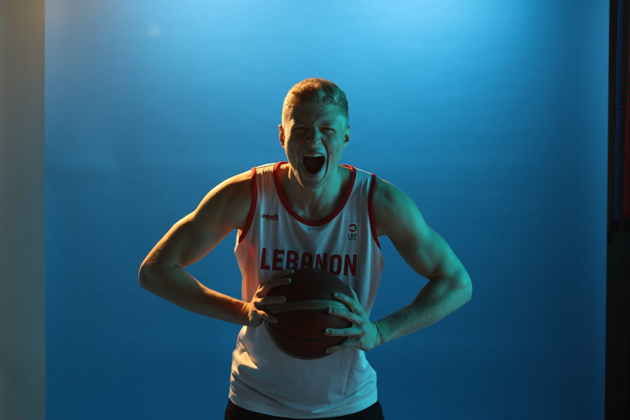 Smoke and rim light — studio basketball still